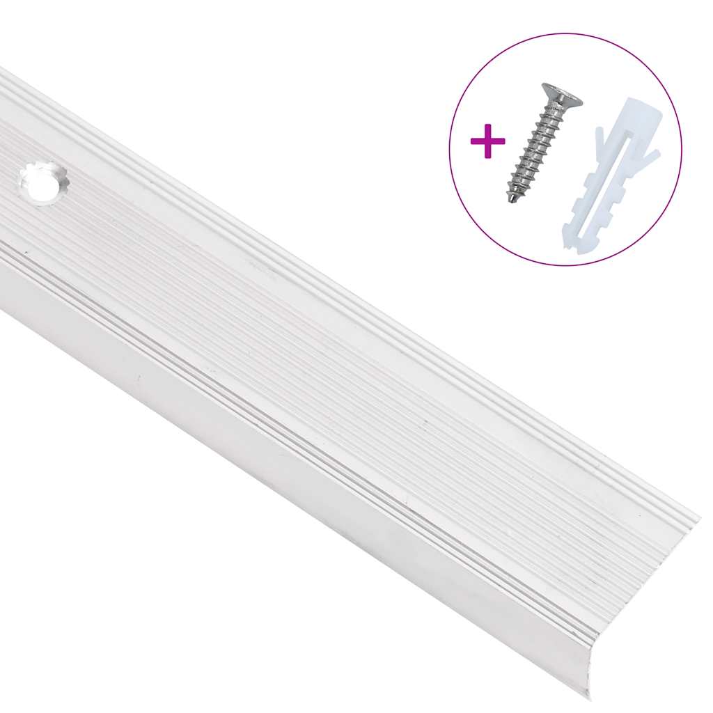 trappelister 15 stk. L-facon 90 cm aluminium sølvfarvet