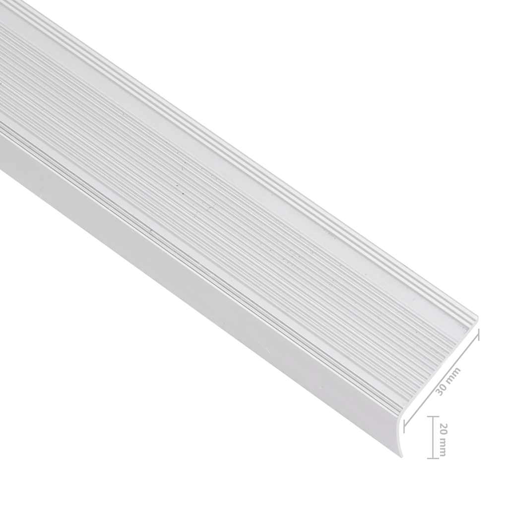 trappelister 15 stk. L-facon 90 cm aluminium sølvfarvet