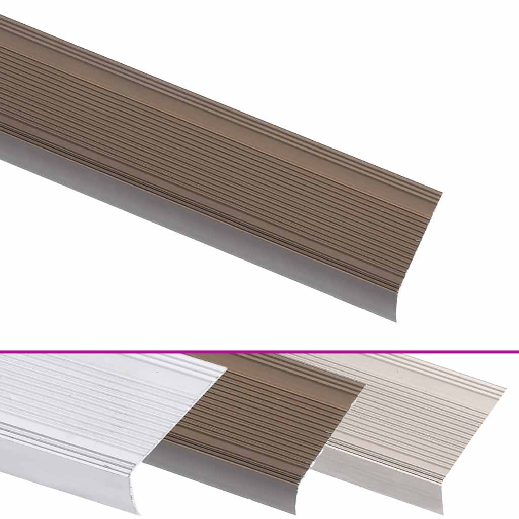 trappelister 5 stk. L-facon 90 cm aluminium brun