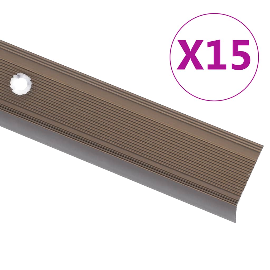 trappelister 15 stk. L-facon 90 cm aluminium brun
