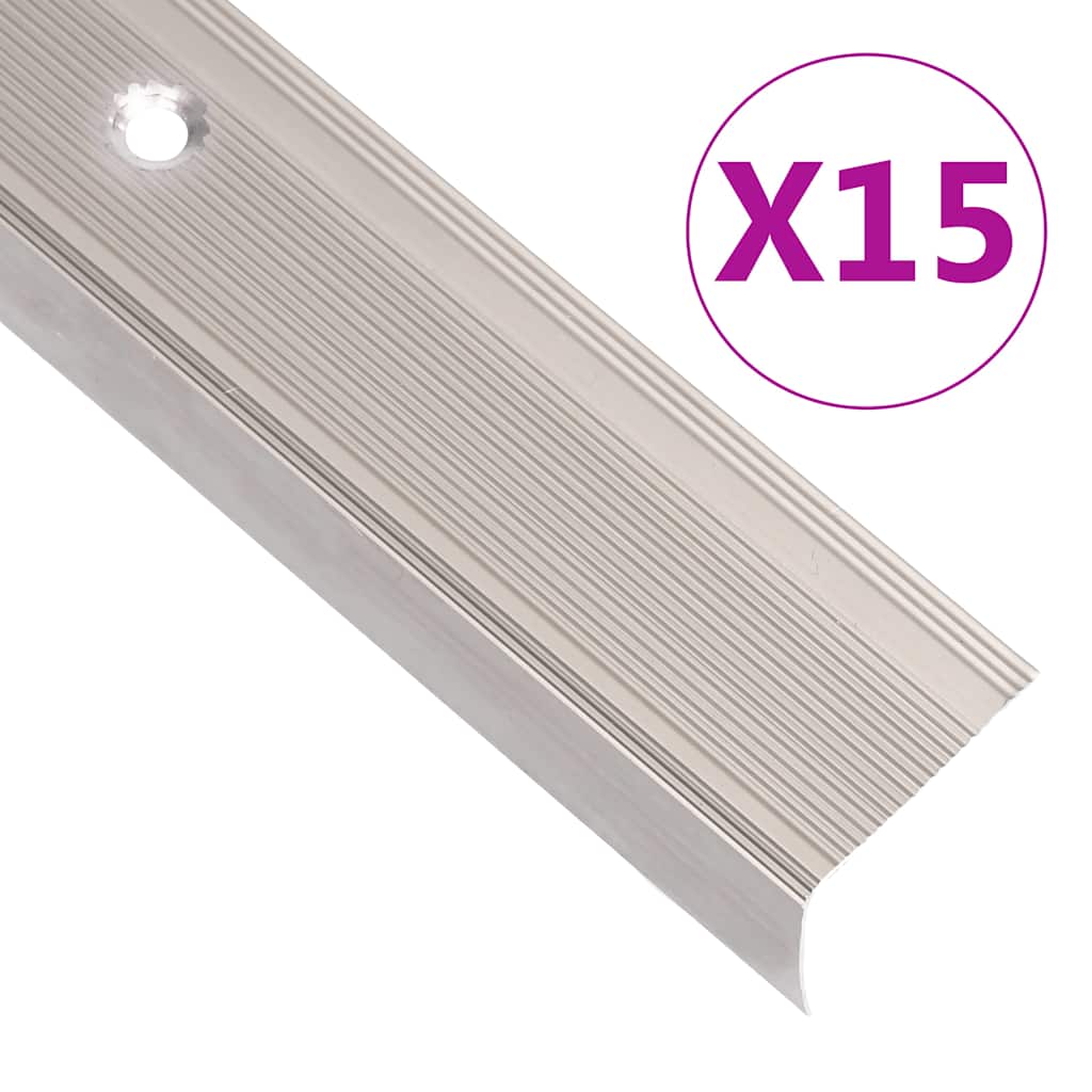 trappelister 15 stk. L-facon 90 cm aluminium champagnefarvet