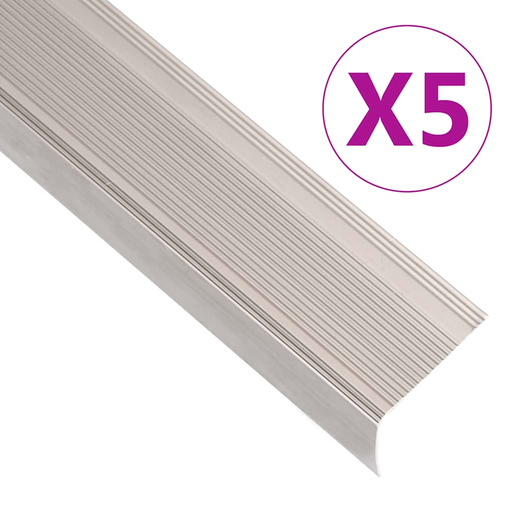 trappelister 5 stk. L-facon 90 cm aluminium champagnefarvet
