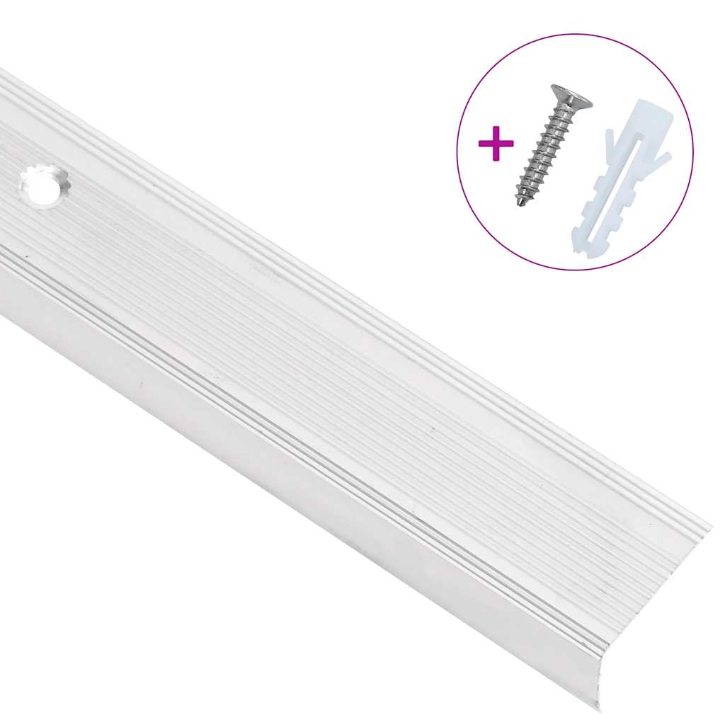 trappelister 5 stk. L-facon 100 cm aluminium sølvfarvet
