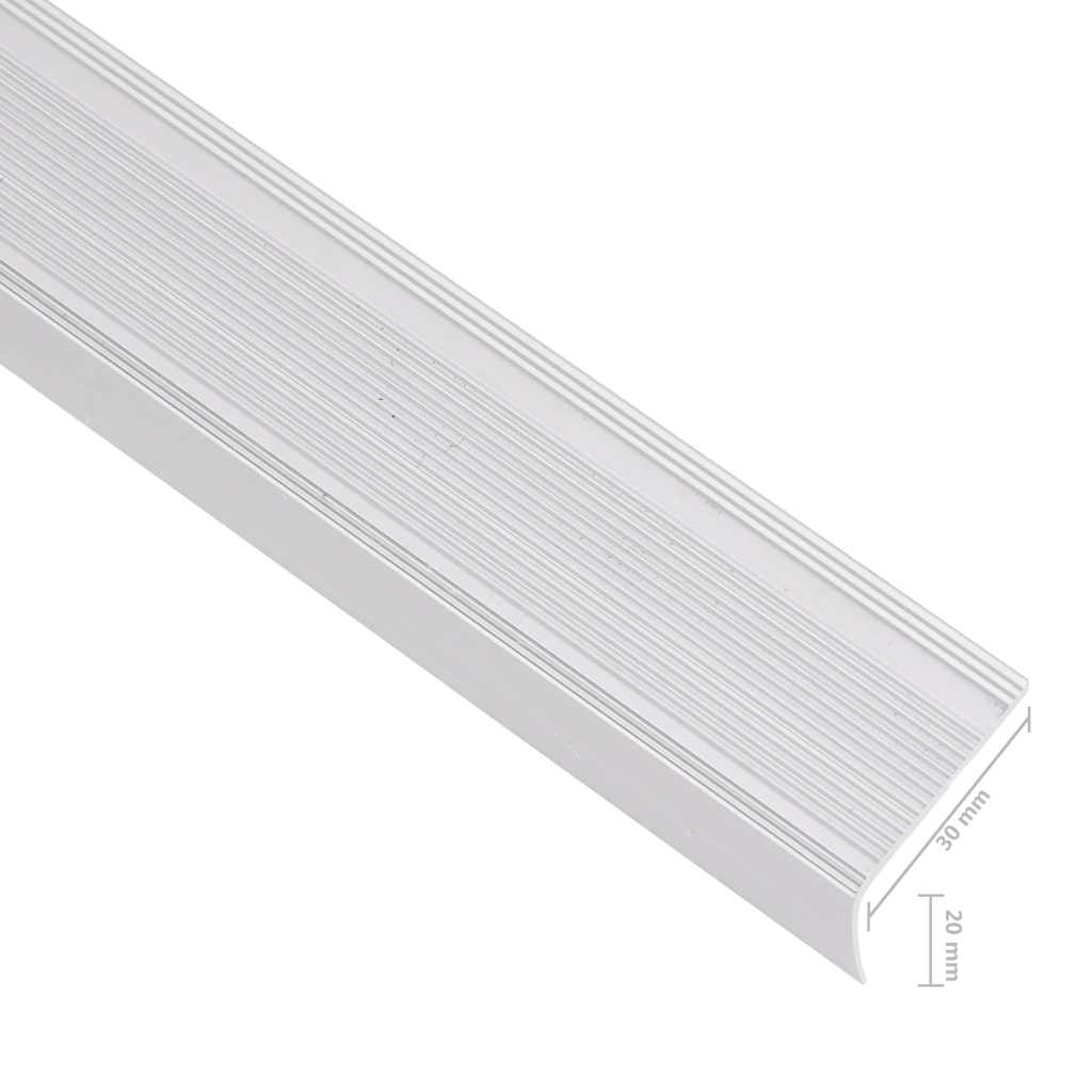 trappelister 5 stk. L-facon 100 cm aluminium sølvfarvet