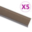 5 stk. trappelister L-facon 100 cm aluminium brun