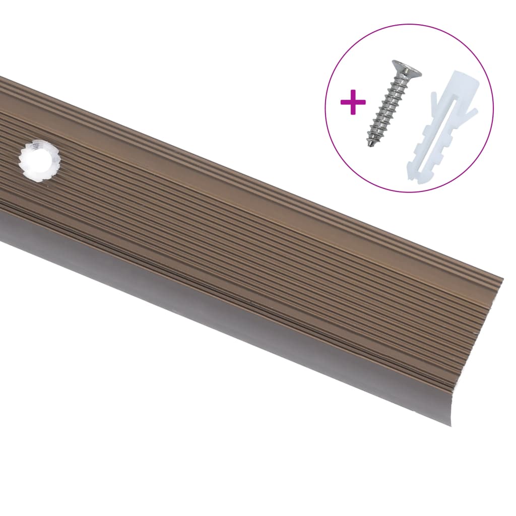 5 stk. trappelister L-facon 100 cm aluminium brun