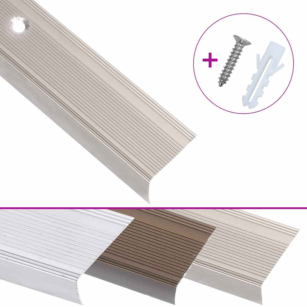trappelister 5 stk. L-facon 100 cm aluminium champagnefarvet