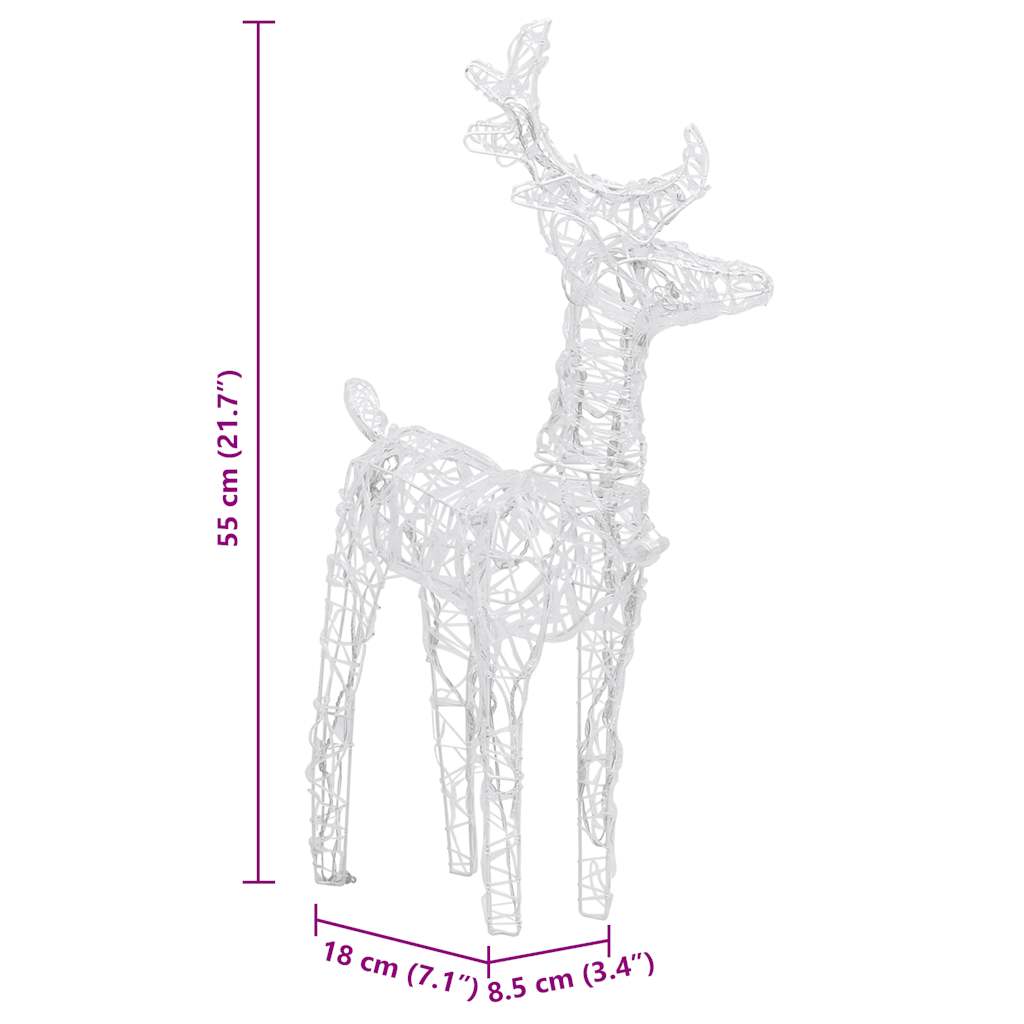 rensdyr og kane julefigur 160 LED'er 130 cm akryl