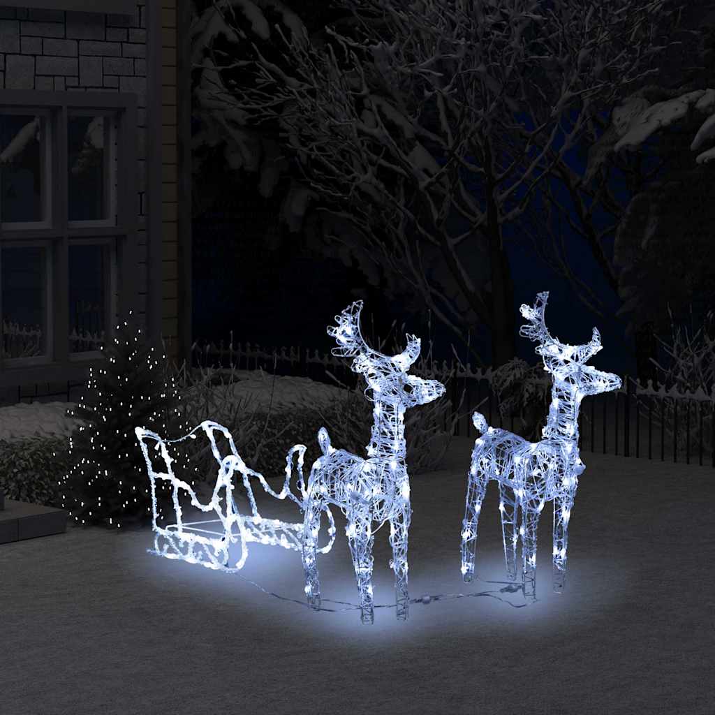 rensdyr og kane julefigur 160 LED'er 130 cm akryl