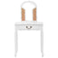 kosmetikbord med taburet 65x36x128 cm kejsertræ MDF hvid