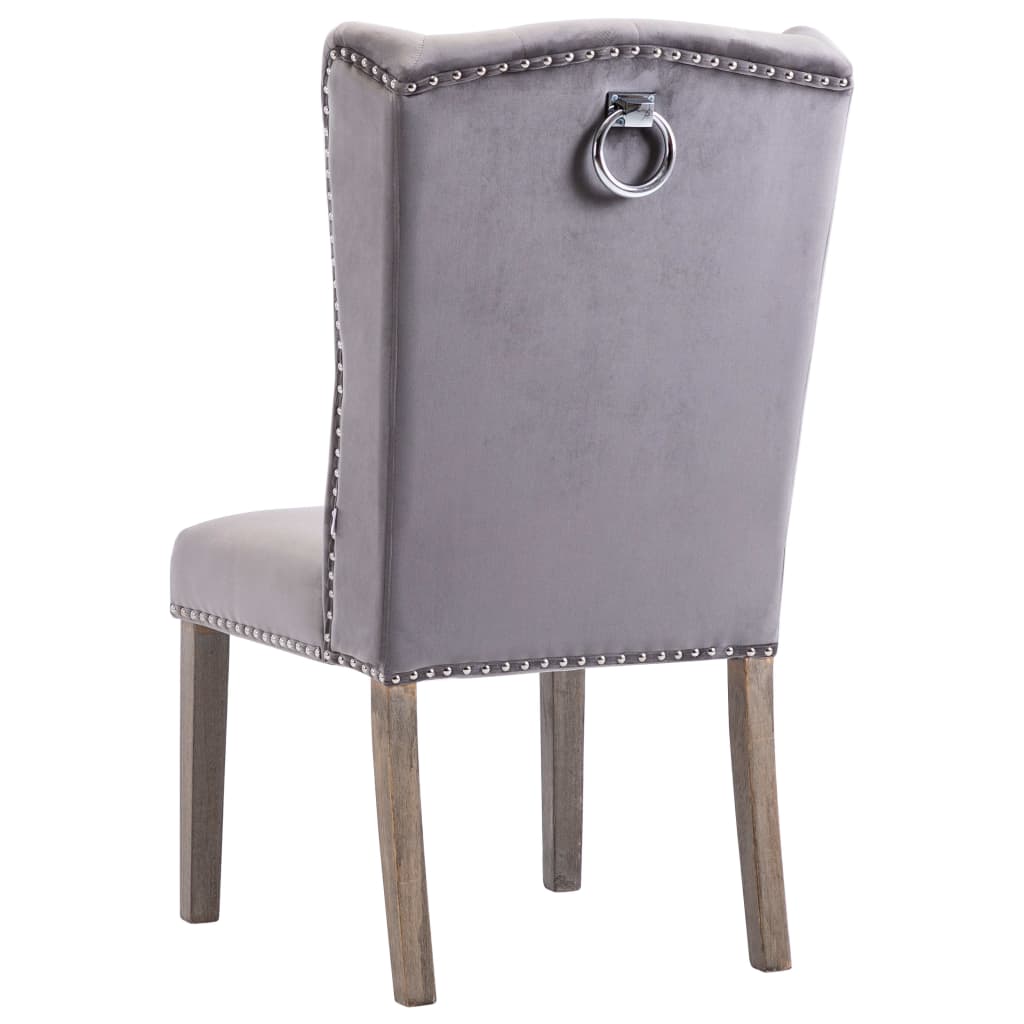 spisebordsstol velour grå