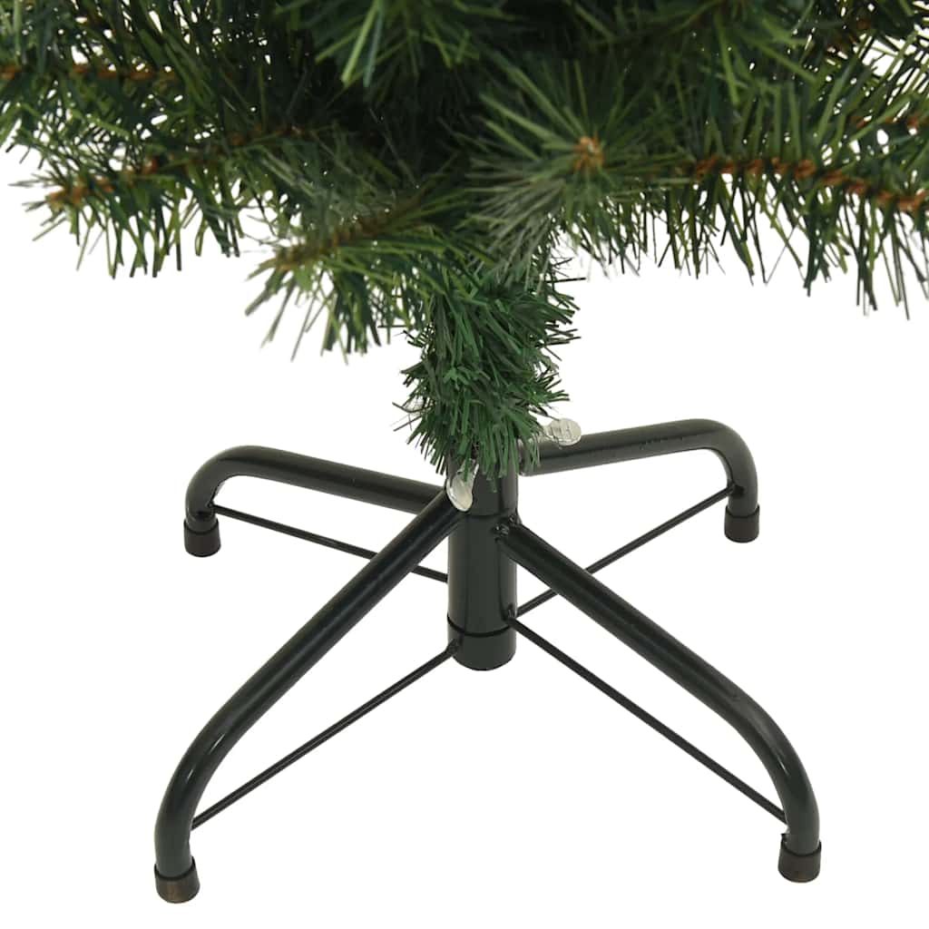 smalt kunstigt juletræ med juletræsfod 180 cm PVC grøn
