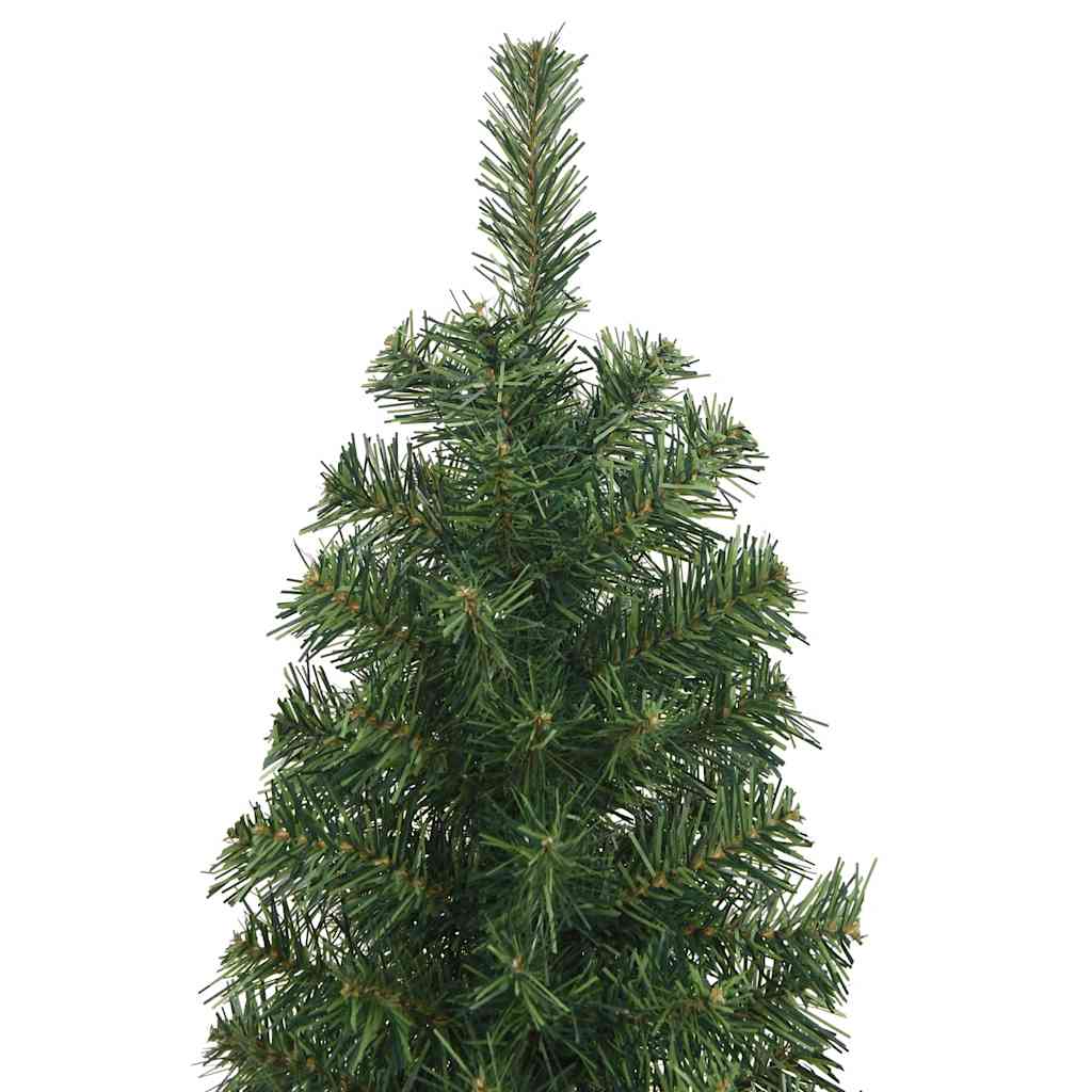 smalt kunstigt juletræ med juletræsfod 240 cm PVC grøn