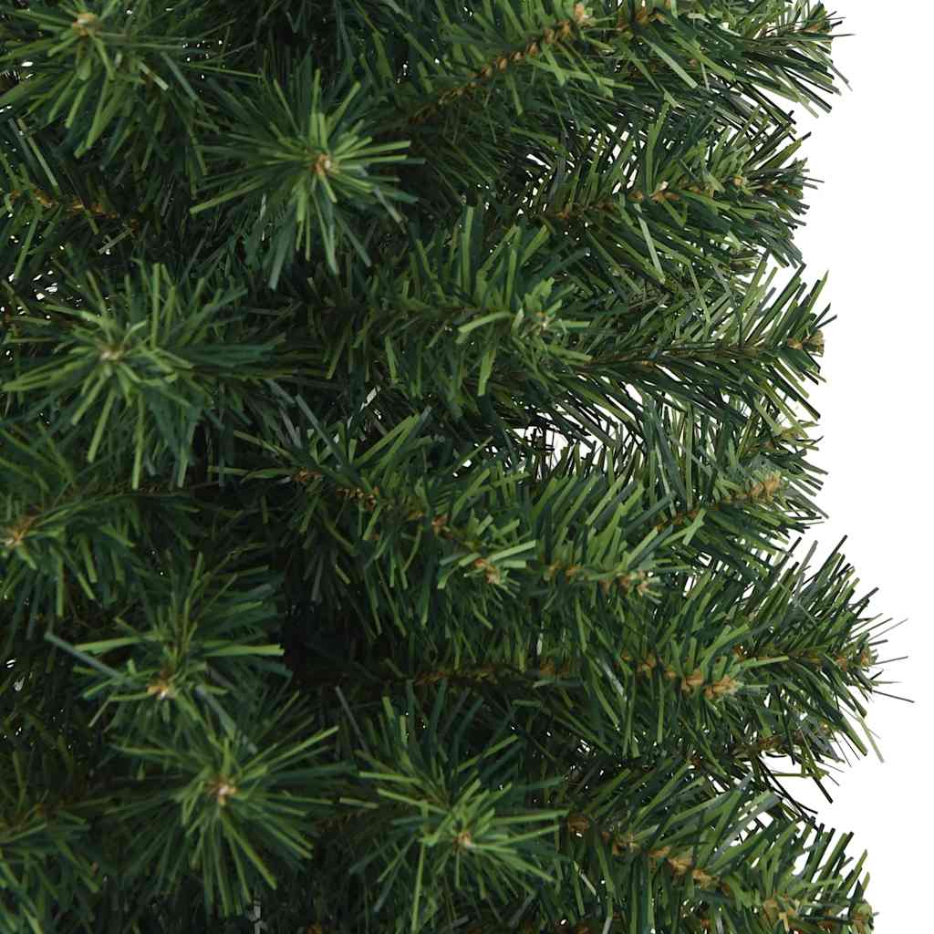 smalt kunstigt juletræ med juletræsfod 240 cm PVC grøn