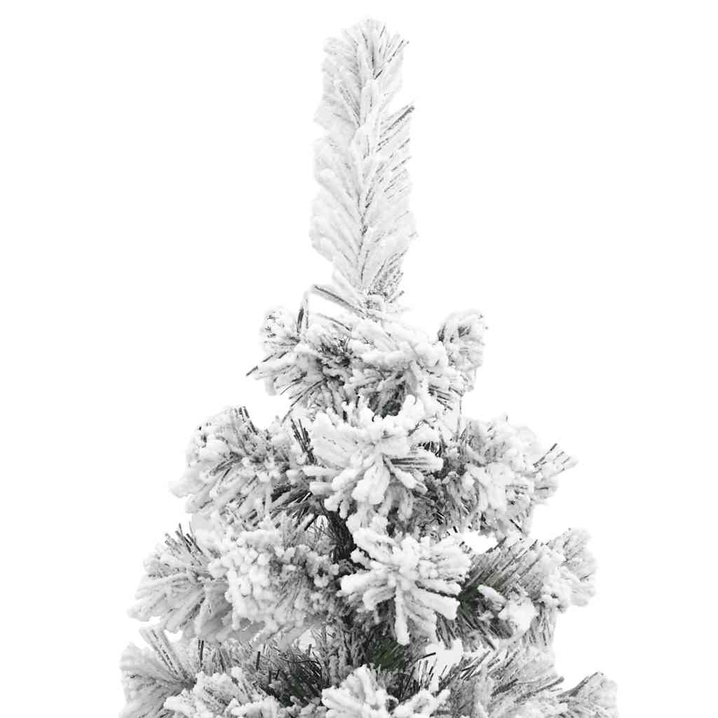 smalt kunstigt juletræ med sne 150 cm PVC grøn