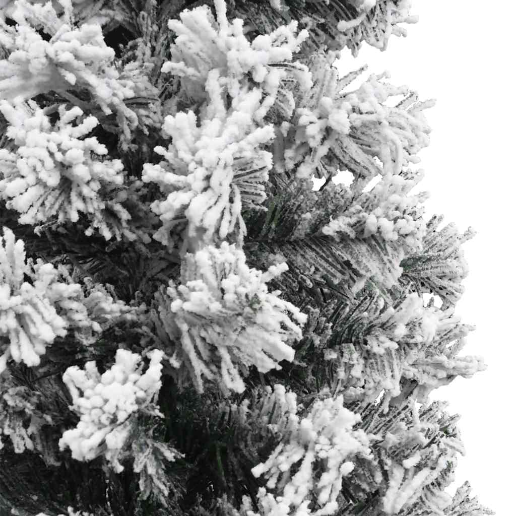 smalt kunstigt juletræ med sne 180 cm PVC grøn