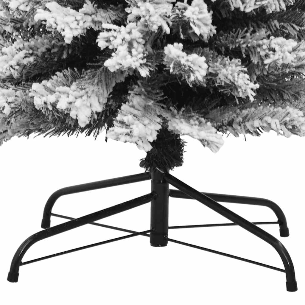 smalt kunstigt juletræ med sne 180 cm PVC grøn