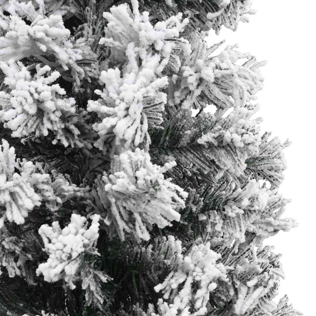 smalt kunstigt juletræ med sne 210 cm PVC grøn
