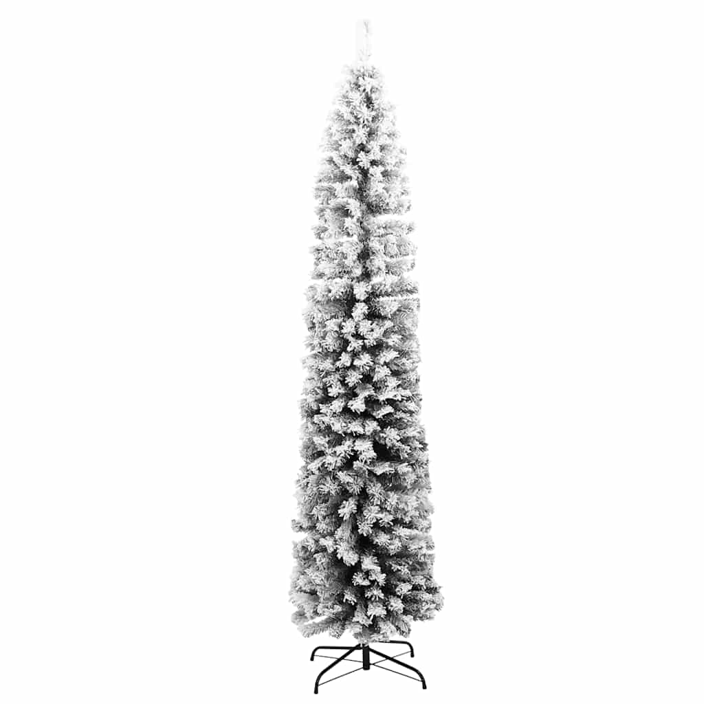 smalt kunstigt juletræ med sne 240 cm PVC grøn
