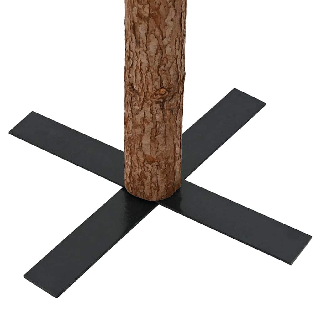 smalt juletræ med ægte træ og grankogler 210 cm PVC grøn