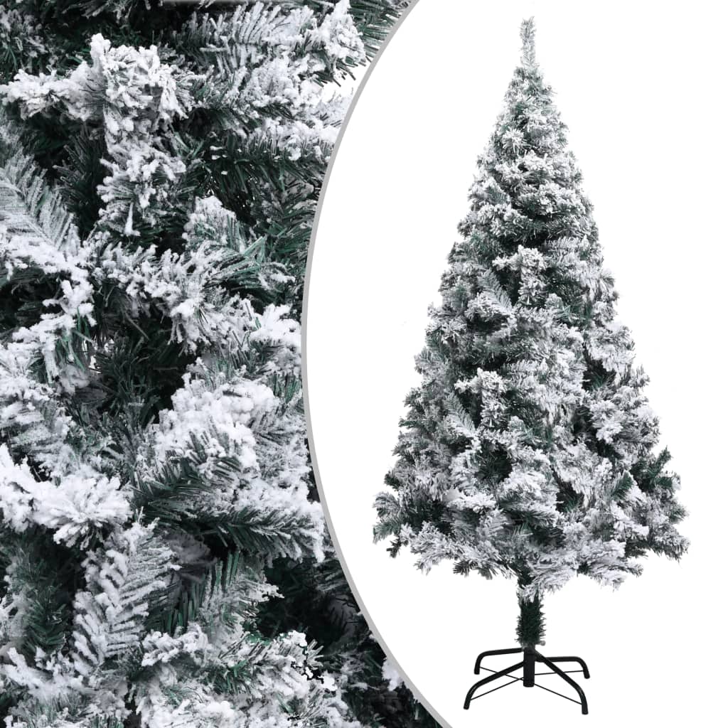 kunstigt juletræ med sne 150 cm PVC grøn