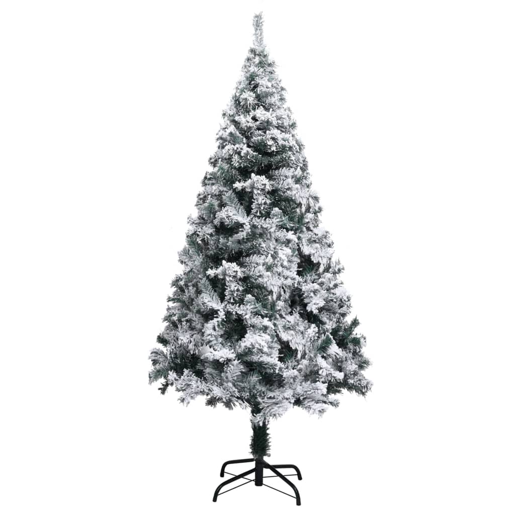 kunstigt juletræ med sne 150 cm PVC grøn