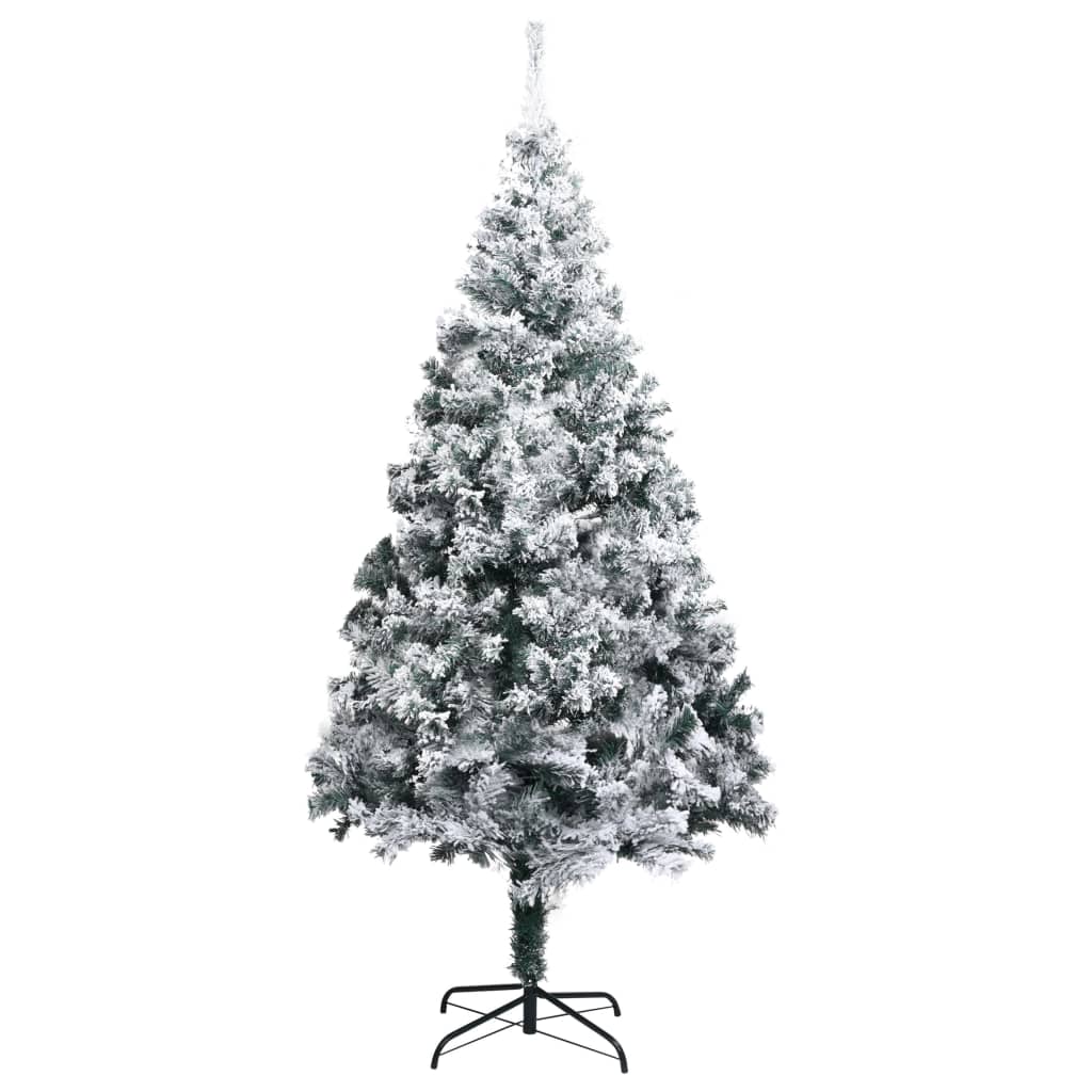 kunstigt juletræ med sne 180 cm PVC grøn