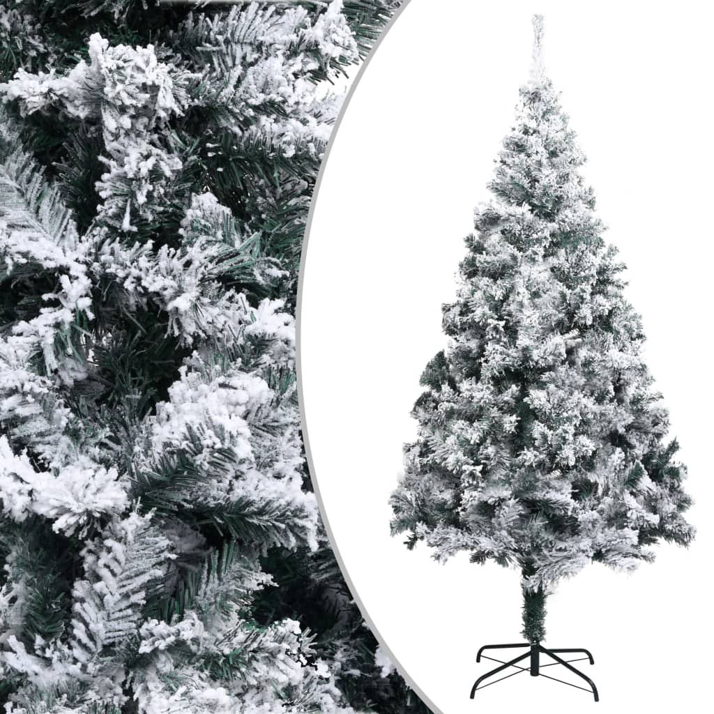 kunstigt juletræ med sne 210 cm PVC grøn