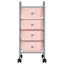rullebord med 4 skuffer plastik pink