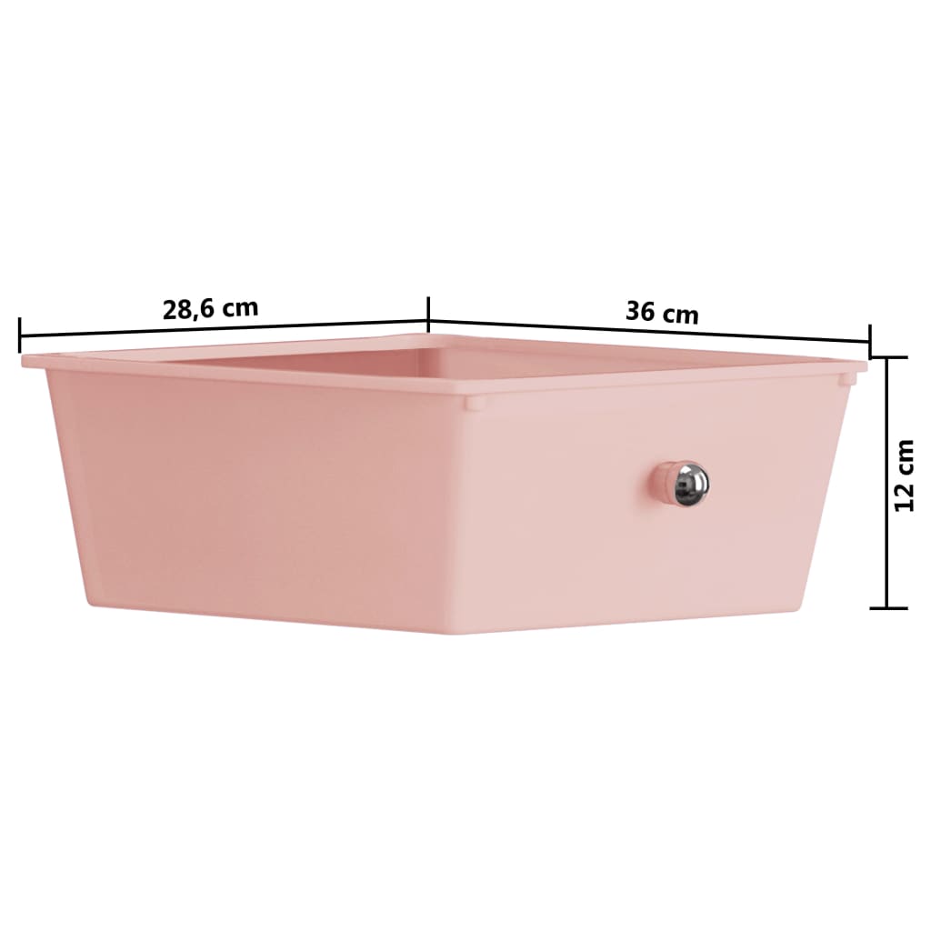 rullebord med 4 skuffer plastik pink