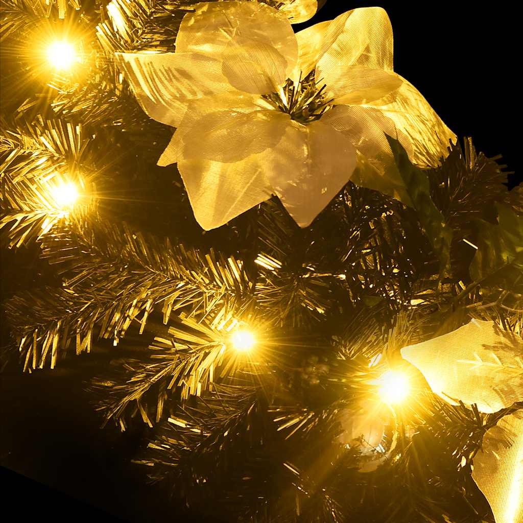 juleguirlande med LED-lys 2,7 m PVC sort