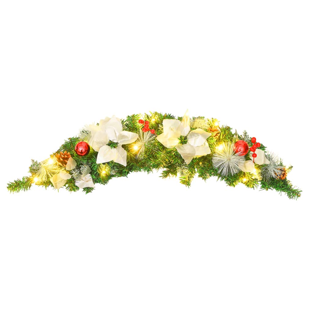 julebue med LED-lys grøn 90 cm PVC