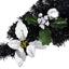 julekrans buefacon med LED-lys 90 cm PVC sort