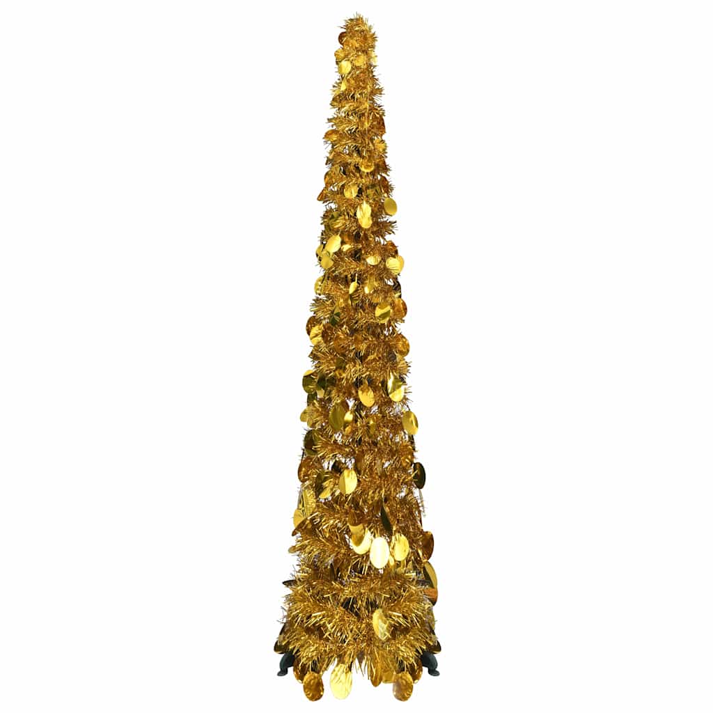 kunstigt pop op-juletræ 120 cm PET guldfarvet