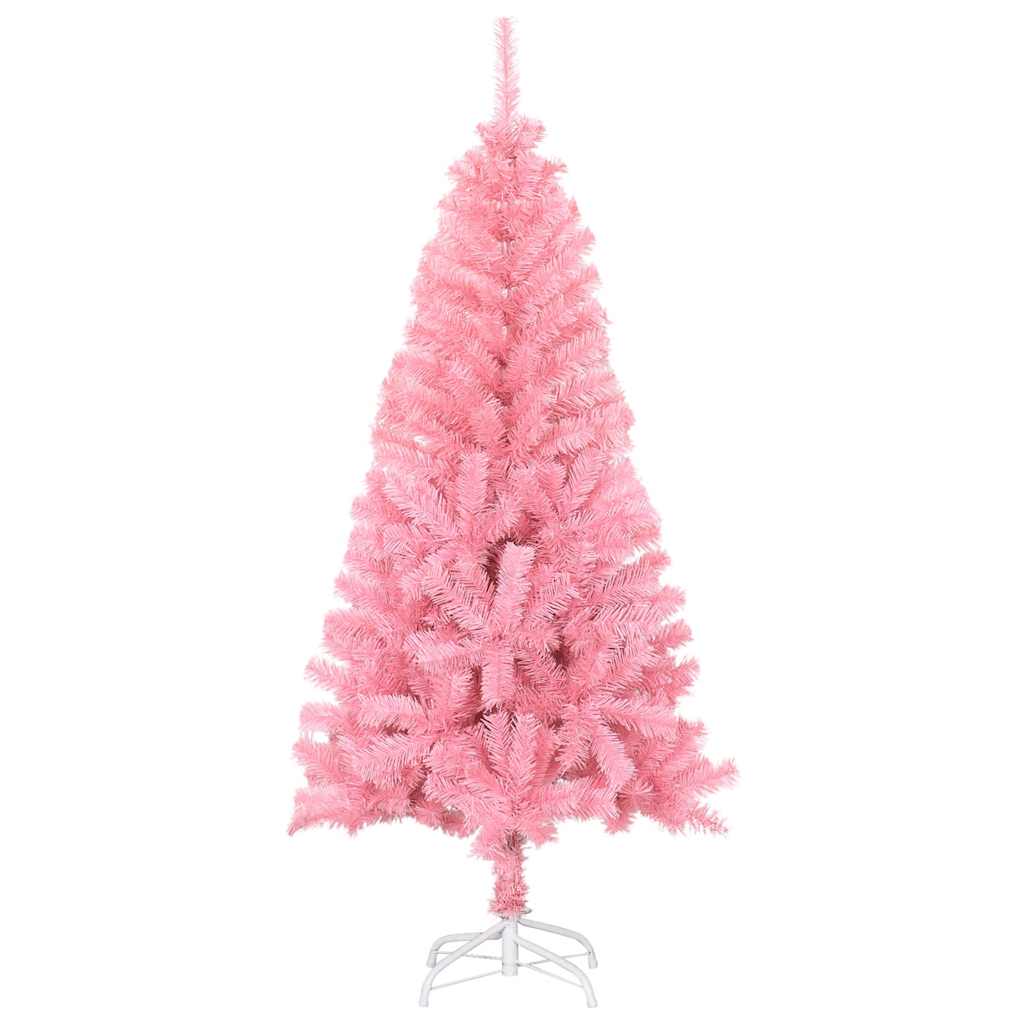 kunstigt juletræ med juletræsfod 150 cm PVC lyserød