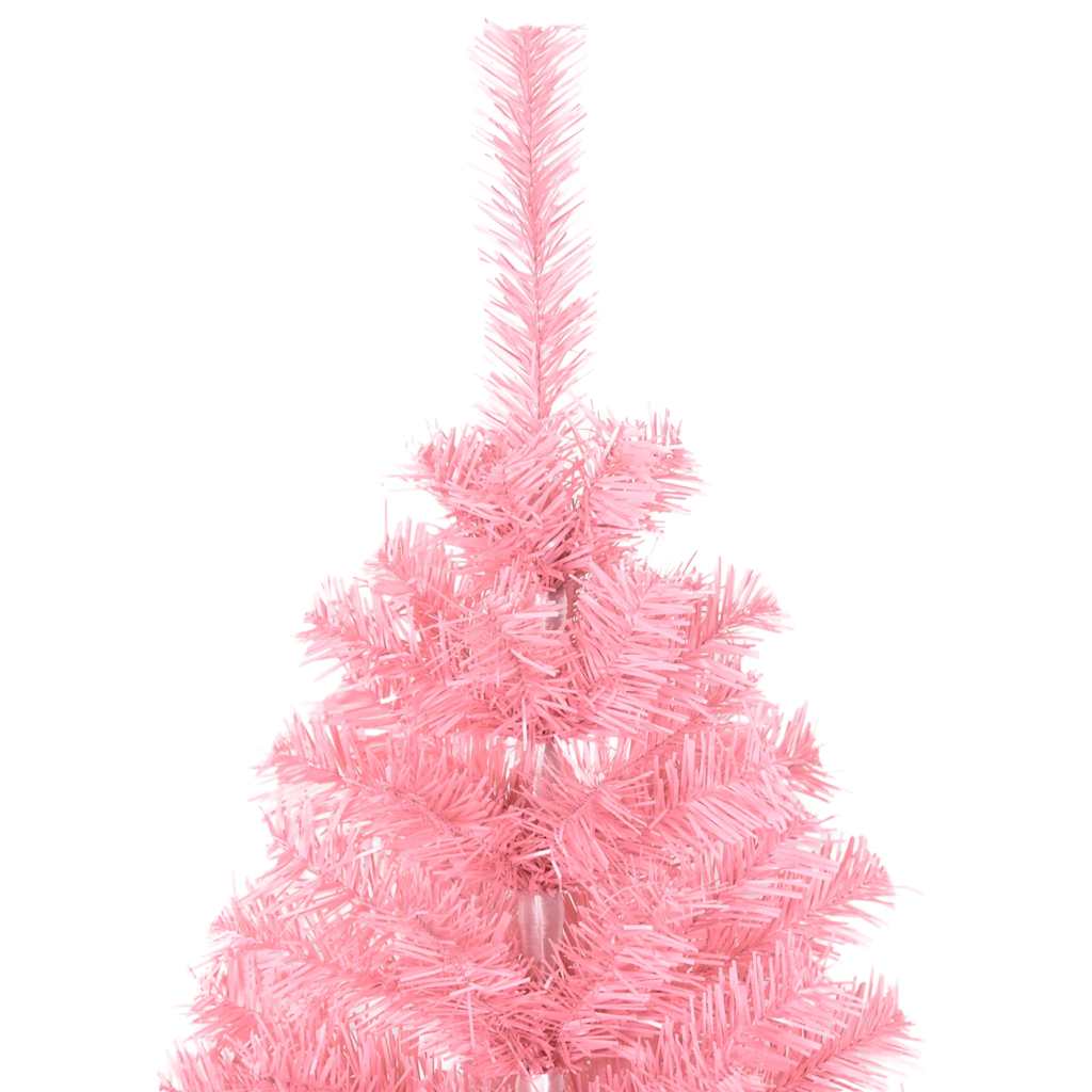 kunstigt juletræ med juletræsfod 150 cm PVC lyserød