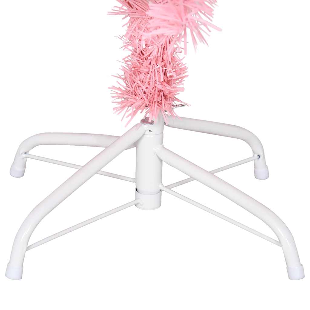kunstigt juletræ med juletræsfod 150 cm PVC lyserød