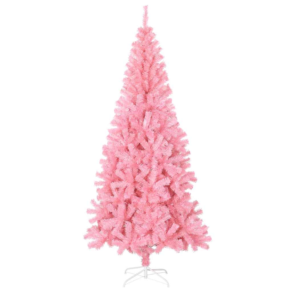 kunstigt juletræ med juletræsfod 180 cm PVC lyserød