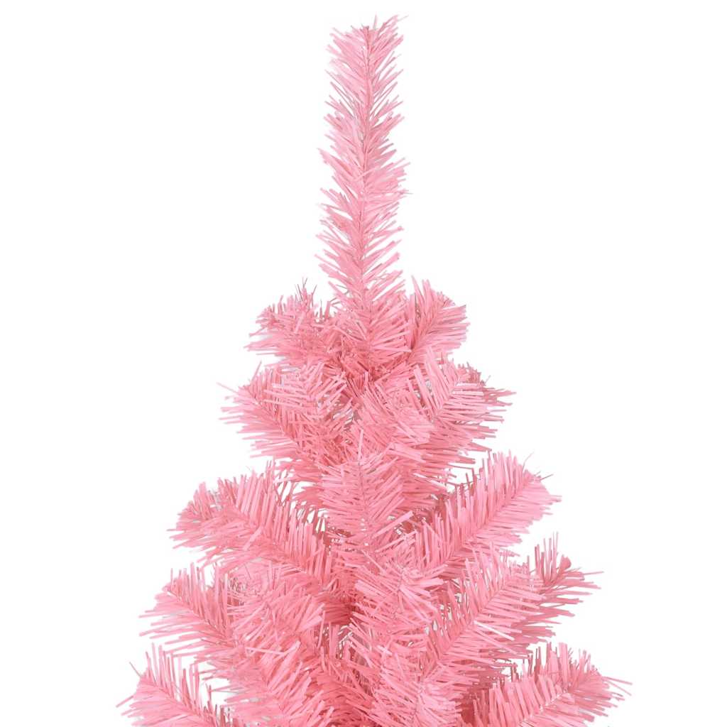 kunstigt juletræ med juletræsfod 210 cm PVC lyserød