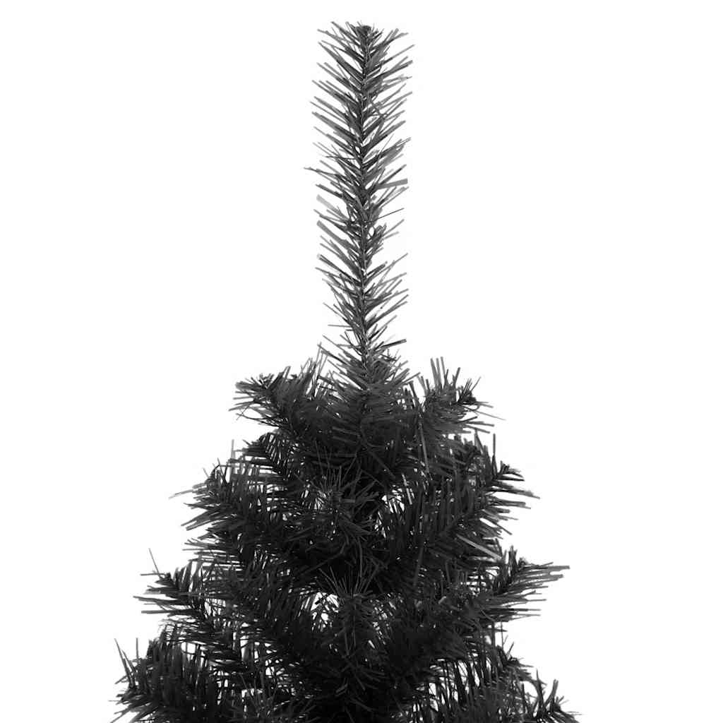 kunstigt juletræ med juletræsfod 150 cm PVC sort