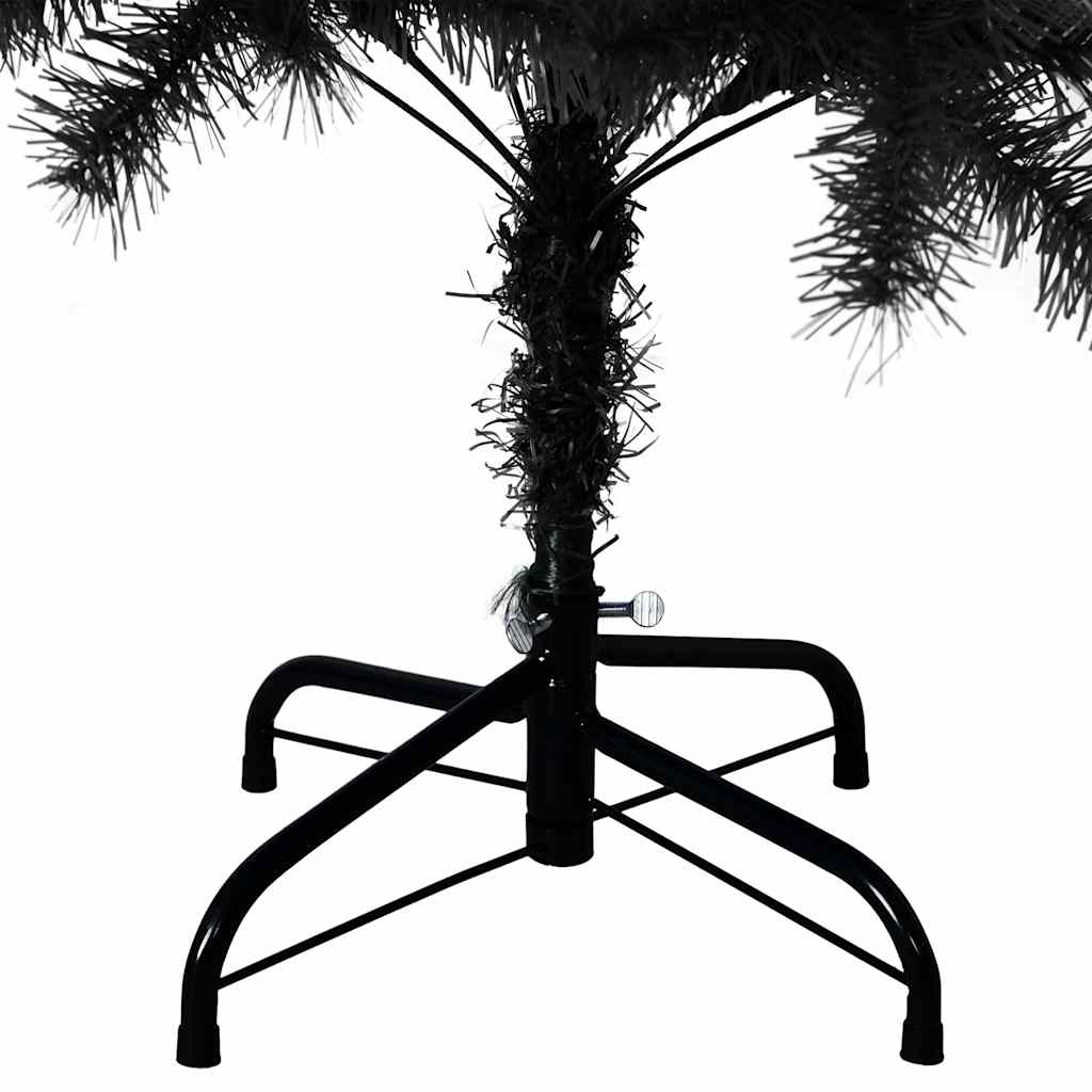 kunstigt juletræ med juletræsfod 150 cm PVC sort
