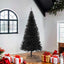 kunstigt juletræ med juletræsfod 180 cm PVC sort