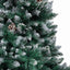 kunstigt juletræ med grankogler og hvidt sne 150 cm