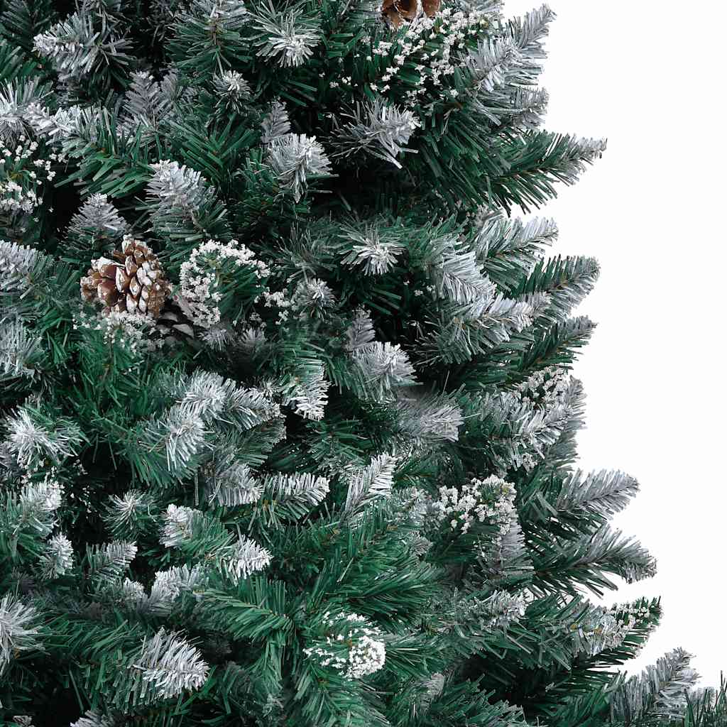 kunstigt juletræ med grankogler og hvidt sne 150 cm