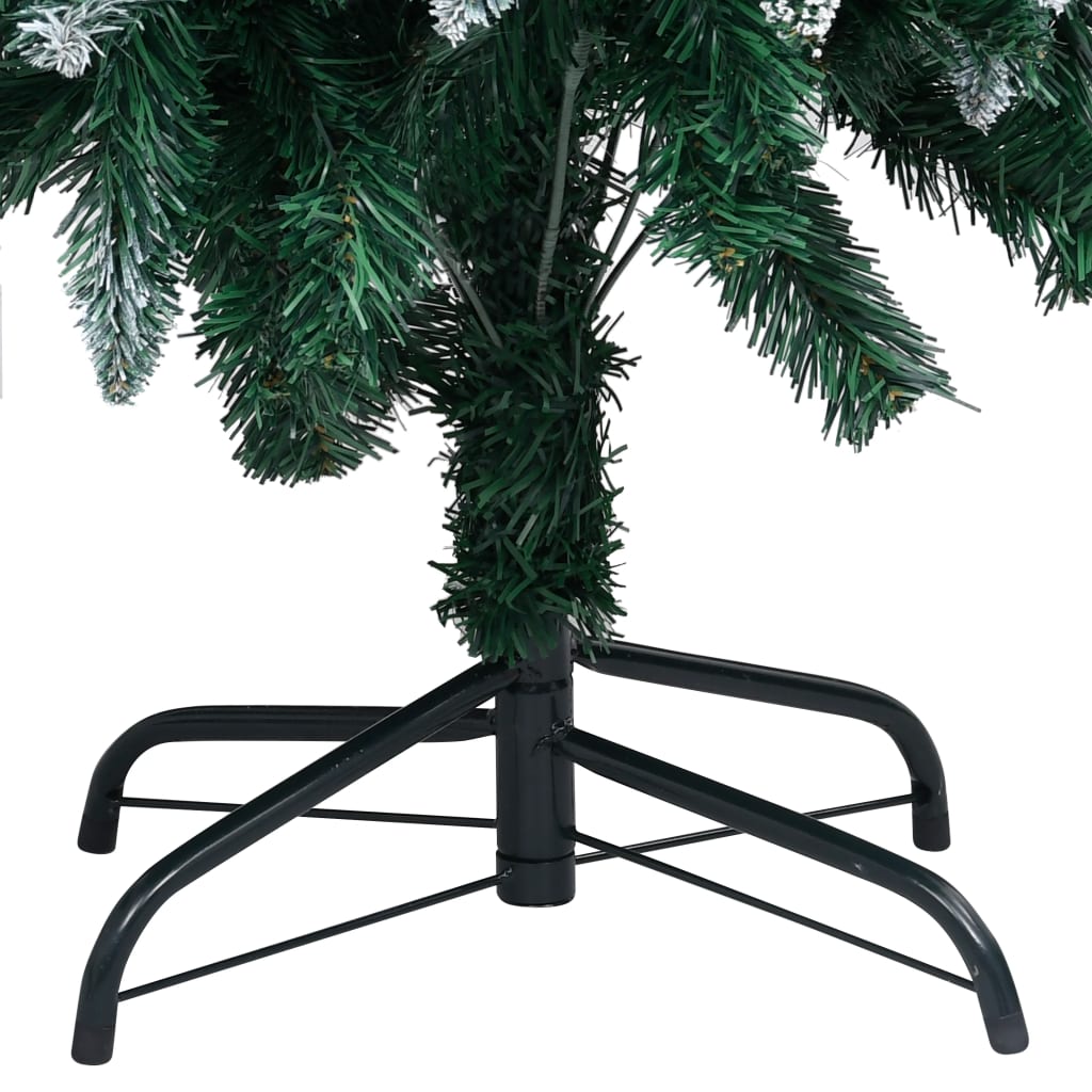 kunstigt juletræ med grankogler og hvidt sne 180 cm