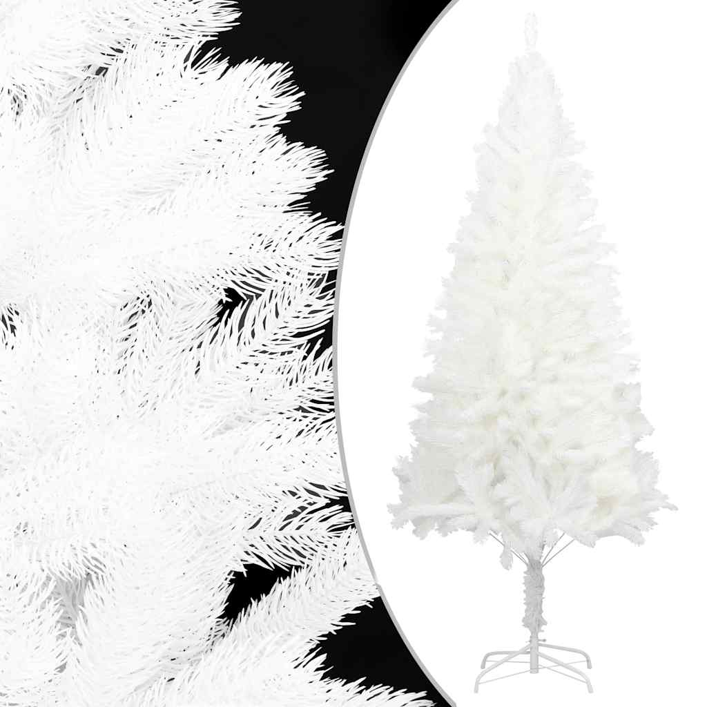 kunstigt juletræ med naturtro nåle 120 cm hvid