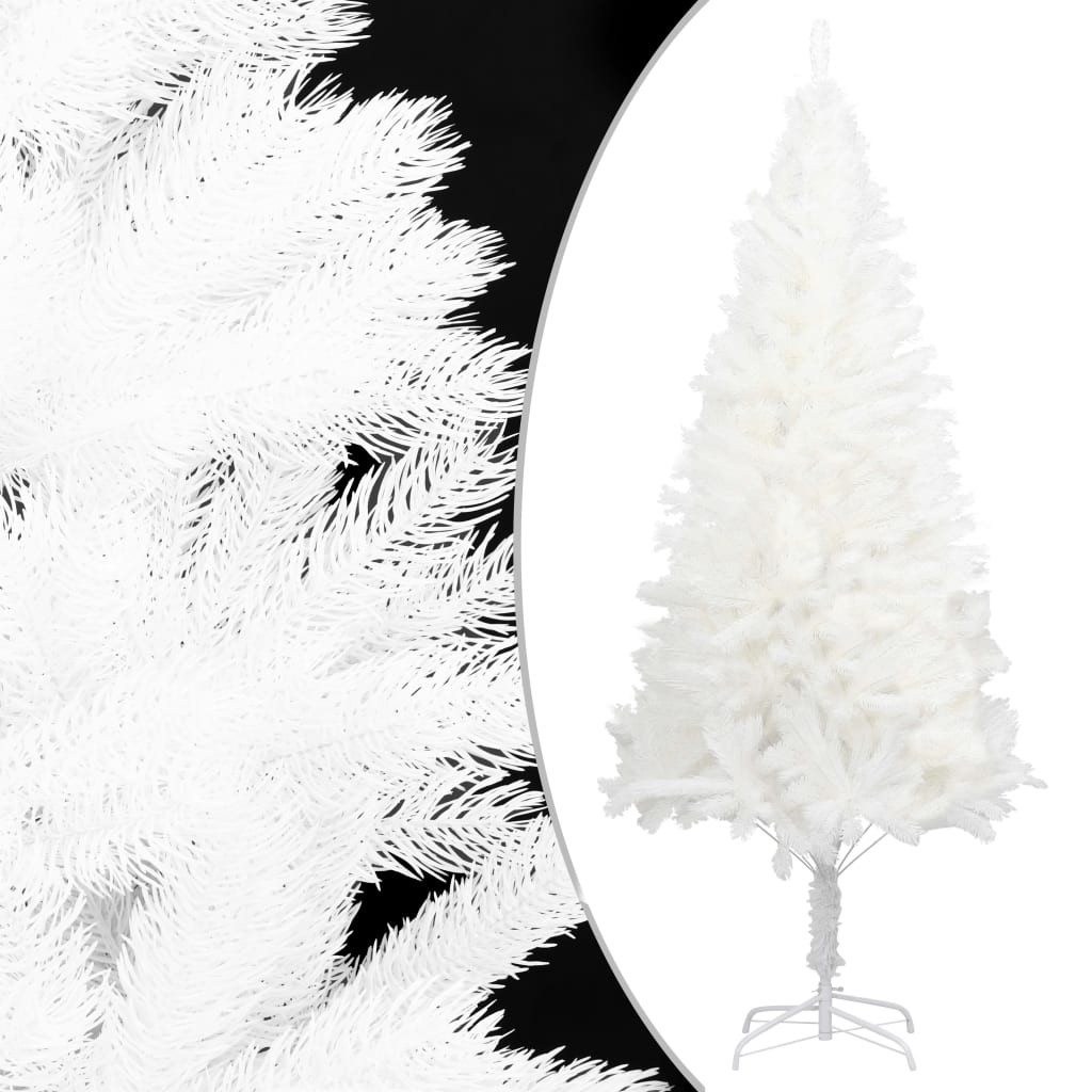 kunstigt juletræ med naturtro nåle 150 cm hvid