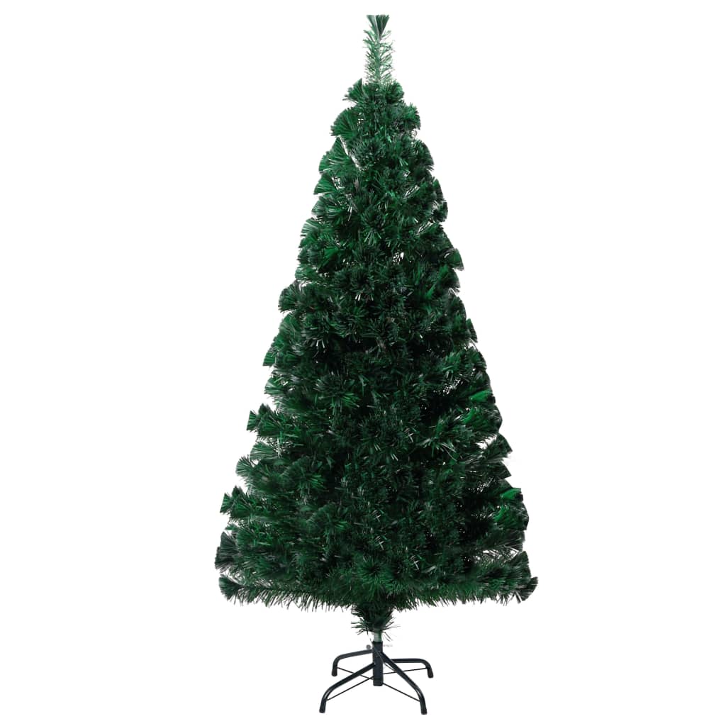 kunstigt juletræ med juletræsfod 150 cm fiberoptik grøn