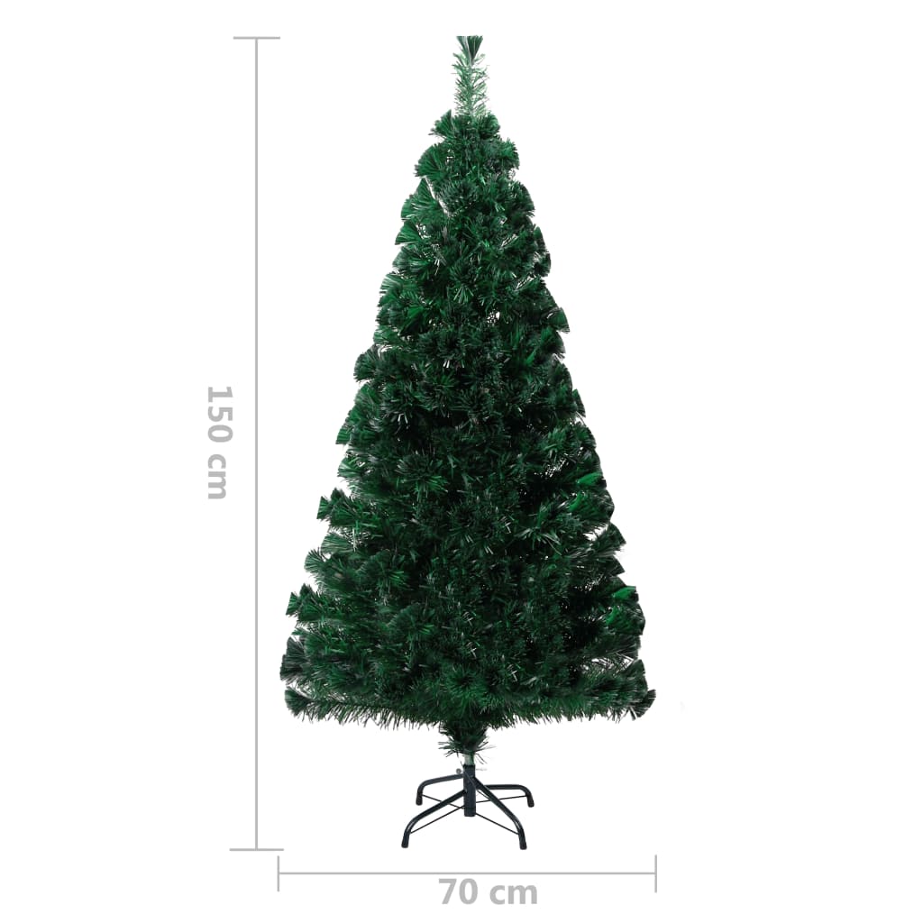 kunstigt juletræ med juletræsfod 150 cm fiberoptik grøn