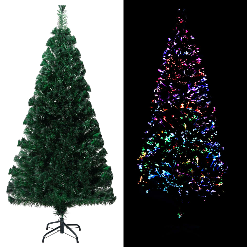 kunstigt juletræ med juletræsfod 150 cm fiberoptik grøn